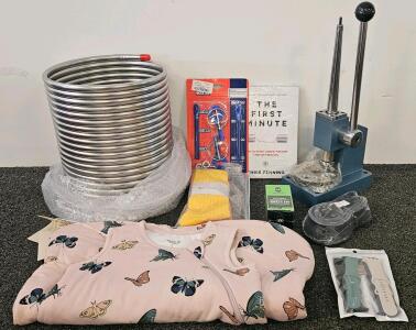 Stainless Steel Wort Chiller, Ring Stretcher, PUREBABY Blanket, Sparco Kit, Supplements &ndash; Mixed Lot