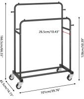 Laiensia Double Rod Garment Rack, W/ HooperBriwght Cilindrical Lamp - 5