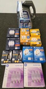 GE Mixed LED and Incandescent Bulbs, Multiple Types, Plus PEAK Blue 1 Gal Coolant (FN-B)