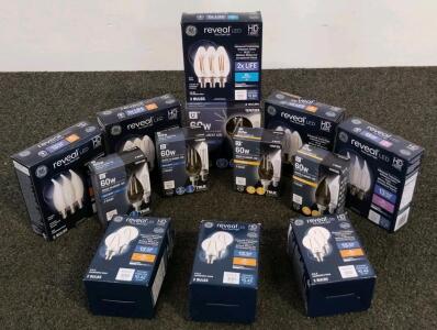 GE Reveal & Utilitech LED Light Bulbs, Various Types & Wattages, 32 Bulbs (Shelf BX)