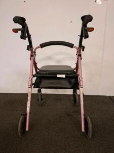 Nova Star 8 Rollator Walker, Pink, 8" Wheels, 300 lb Capacity (shelf A)