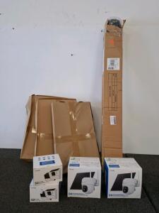 Cinnado S2 & B6 Security Cameras: 2K Resolution, Solar-Powered, Wireless Connectivity( unable to test) roll of screen, fridge seals(shelf A)