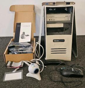 Vintage MicronPC ATX Tower, Creative 52X CD, Astec 200W PSU, Adaptec ATA RAID 1200A, Webcam, Mouse (l)