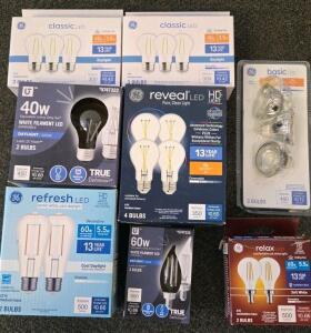 GE LED Light Bulb Lot &ndash; Daylight & Soft White, Dimmable (FN-C)