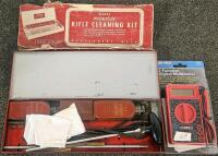Lot: Square D 30A Safety Switch, Frostfire 80 LED Solar Light, Wards Rifle Kit, Cen-Tech Multimeter - 4