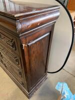 Traditional Dark Wood Chest of Drawers with Brass Hardware (10 Drawers) 64&rdquo;x22&rdquo;x55&rdquo; - 6
