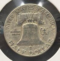 1952 Franklin Half Dollar, 90% Silver, Benjamin Franklin, Liberty Bell, Philadelphia Mint - 4