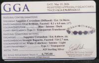 Oscar Friedman 925 Sterling Silver 24.50ct Blue Sapphire & 0.60ct White Sapphire Tennis Bracelet - 7
