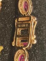 Yael Rubin Ruby & Diamond Tennis Bracelet, 7.26ctw Rubies, .925 Silver/Gold Overlay, GGA Appraised - 4