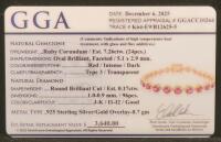 Yael Rubin Ruby & Diamond Tennis Bracelet, 7.26ctw Rubies, .925 Silver/Gold Overlay, GGA Appraised - 6