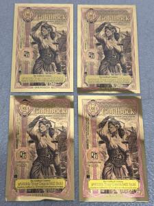 (4) 2022 Idaho Goldback 1/4 Notes, 24K Gold, Lady Justice Design, Serial 2026