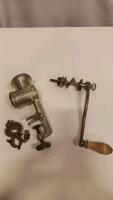 Universal Manual Meat Grinder with Attachments and Hand-Thrown Ceramic Bowl - 3