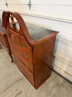 Traditional Cherry Highboy Chest and Lowboy Dresser Set, Chippendale Style, Brass Hardware - 3