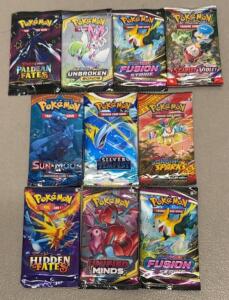 Lot Of 10 Pok&eacute;mon Booster Packs Reproduction Replicas
