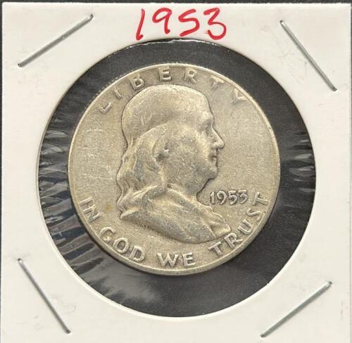 1953-S Franklin Half Dollar, 90% Silver, San Francisco Mint, Circulated