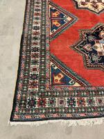 Hand-Knotted Wool Area Rug, 8x5 ft, Caucasian Kazak Style, Geometric Medallion Pattern - 2