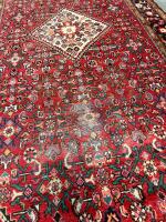 Hand-Knotted Persian Rug, 8'0" x 5'5", Red Field with Floral Medallion - 3