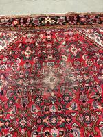 Hand-Knotted Persian Rug, 8'0" x 5'5", Red Field with Floral Medallion - 4