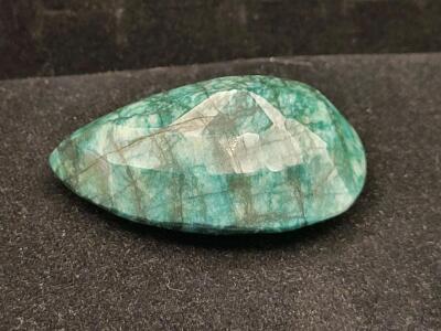 566.40ct Green Beryl Pear Faceted Loose Gemstone, Emerald Green, Certified, 70.8mm, GLA