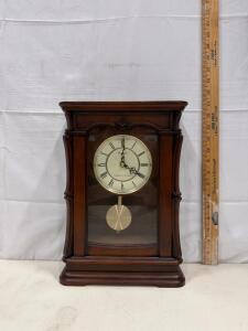 Bulova B1909 Pendulum Mantel Clock &ndash; Quartz, Westminster & Ave Maria Chimes, Cherry Finish