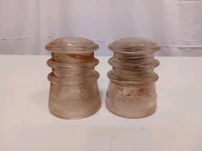 Hemingray No. 10 Clear Glass Telephone/Telegraph Pin-Type Insulators, Embossed USA, c. 1921&ndash;1960