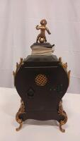 Ornate Artem Mantel Clock, Gilt Bronze Accents, Roman Numerals, Cherub Sculpture, 18" Tall - 3