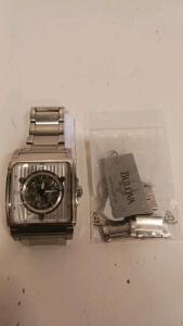 Bulova Sutton Skeleton 96A208 Men's Automatic Watch, 43mm Stainless Steel Case, Black Skeleton Dial