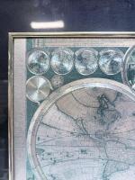 Framed Adam Friedrich Z&uuml;rner Double-Hemisphere World Map, Latin Text, Celestial Insets, 28x22" Sp-18 - 3
