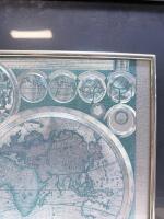 Framed Adam Friedrich Z&uuml;rner Double-Hemisphere World Map, Latin Text, Celestial Insets, 28x22" Sp-18 - 5