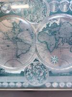 Framed Adam Friedrich Z&uuml;rner Double-Hemisphere World Map, Latin Text, Celestial Insets, 28x22" Sp-18 - 7