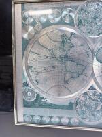 Framed Adam Friedrich Z&uuml;rner Double-Hemisphere World Map, Latin Text, Celestial Insets, 28x22" Sp-18 - 8