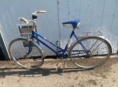 J.C. Higgins Flightliner Vintage Step-Through Road Bike, 26&rdquo; Steel, Blue, Lights, Rack