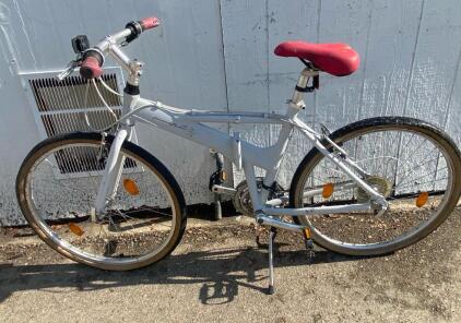 Pininfarina Foltos Folding Hybrid Bicycle, 26" Wheels, 18-Speed, Aluminum Frame, Grey/Red
