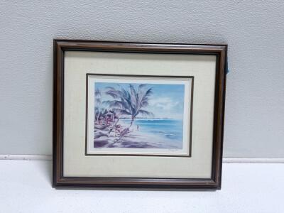 Doug Law Signed Framed Limited Edition Print 239/950 &ndash; Beach Scene, Matted, 20"x24" Frame Sp-18