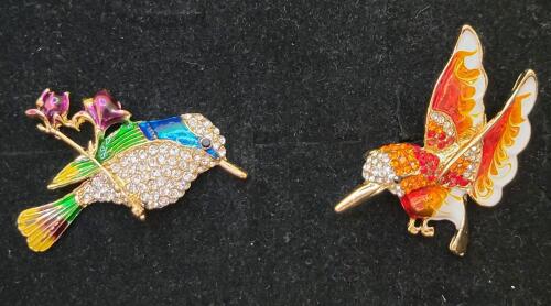 (2) Beautiful Hummingbird Pins