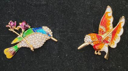 (2) Beautiful Hummingbird Pins