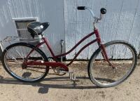 Step-Through Single-Speed Cruiser Bicycle, Maroon, 26" Wheels, Rear Rack, Coaster Brake - 2