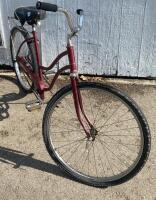 Step-Through Single-Speed Cruiser Bicycle, Maroon, 26" Wheels, Rear Rack, Coaster Brake - 3