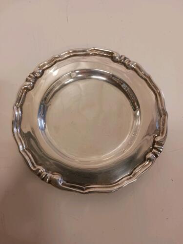 REAL Sterling Silver Bread/Dessert Plate, 6" Diameter, Scalloped Rim