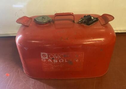 OMC Outboard 6 Gallon Steel Gas Tank with Gauge & Connector for Johnson Evinrude Motors ( R8 )