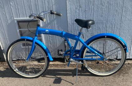 TOBUKERU Single-Speed Cruiser Bicycle, 26" Wheels, Blue, Steel Frame