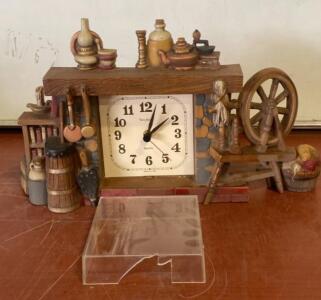 New Haven Quartz Decorative Mantel Clock, Vintage Kitchen Hearth Theme, 11" Wide, Made in USA