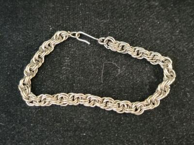 Handmade Byzantine Chainmail Link Metal Bracelet, Hook Clasp, Unisex, Artisan Style