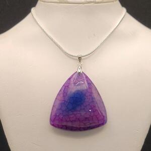 115.70ct Natural Purple Dragon Vein Agate Gemstone 24" Necklace