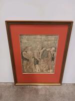 Framed Renaissance Art Print with Gold-Tone Frame and Reddish Mat Sp-5