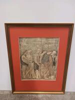 Framed Renaissance Art Print with Gold-Tone Frame and Reddish Mat Sp-5 - 2