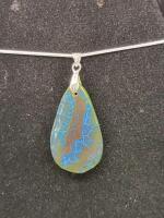 Green/Brown Fire Agate Gemstone Necklace - 4