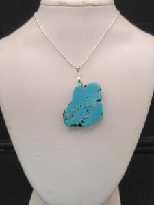 57ct Turquoise Free-form Slab 24" Necklace