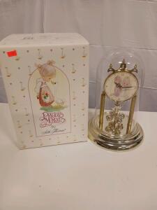 Precious Moments Seth Thomas Anniversary Clock Model 6109 Wedding Couple, Glass Dome, 11.5"
