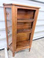 Wood & Glass Display Cabinet, 52&rdquo; Tall, 2 Adjustable Shelves, Side Viewing Panels, Hinged Glass Door - 3